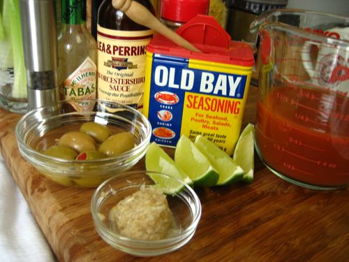 just some of the ingredients in my version of a bloody mary
